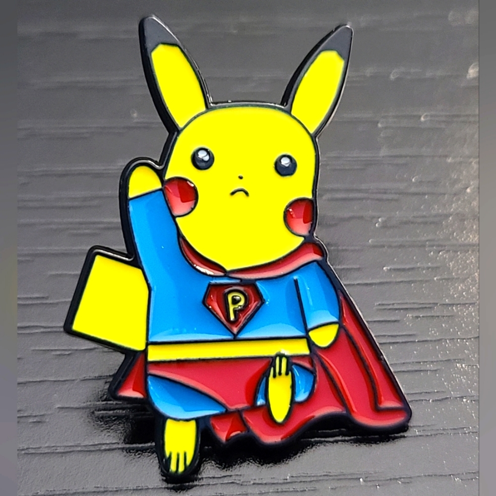 Pokemon Pikachu as Superman Tack Pin